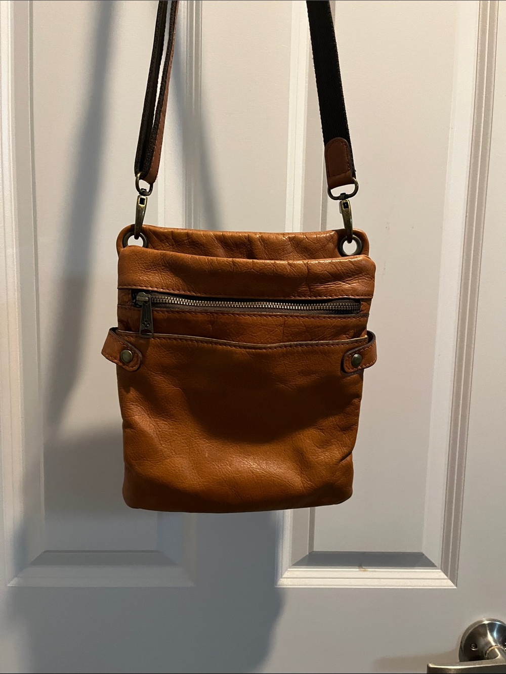 Patricia Nash Cognac Leather Crossbody Satchel